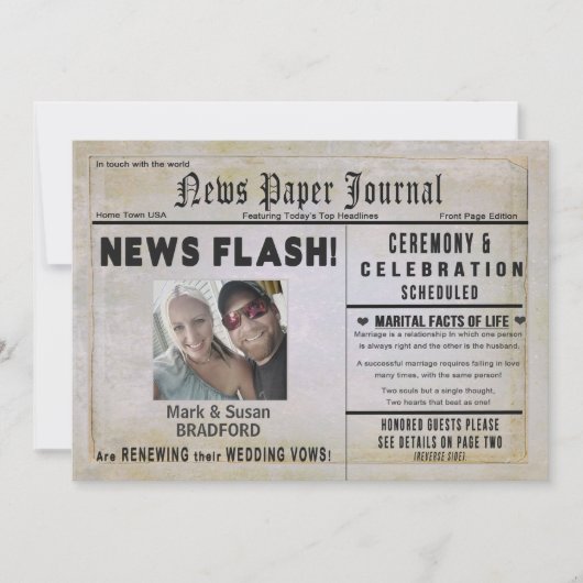 Einladung zur Erneuerung der Hochzeitsstimmung, ne (Vorderseite)