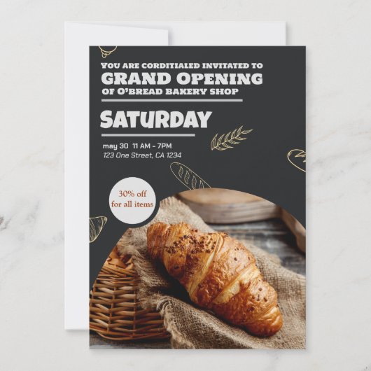 Einladung zur Eröffnung der Bäckerei ⭐ ⭐ ⭐ ⭐ (8.13 (Vorderseite)