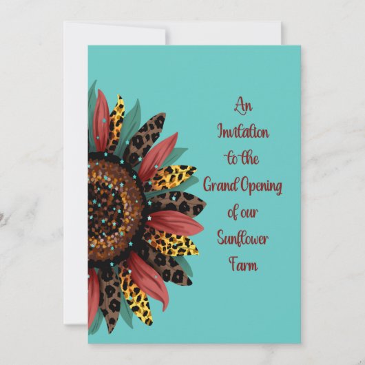 Einladung zur Eröffnung der Sonnenblumen Farm Gran (Vorderseite)