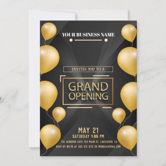 Einladung zur Eröffnung des Grand Opening-Logos in (Vorderseite)