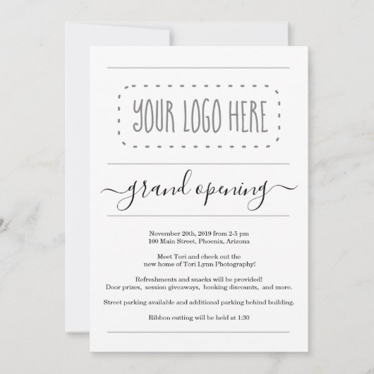 Einladung zur Eröffnung eines Geschäftes - Logo hi (Vorderseite)