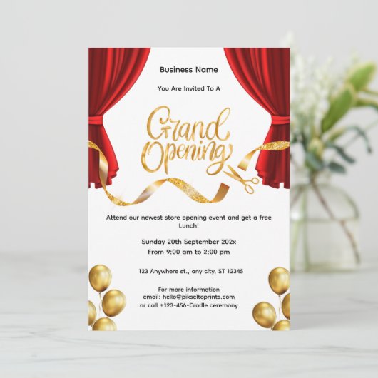 Einladung zur Eröffnung eines Großgeschäftes (Stehend Vorderseite)