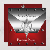 Einladung zur Eröffnung eines Unternehmens Rot Sil (Vorne/Hinten)