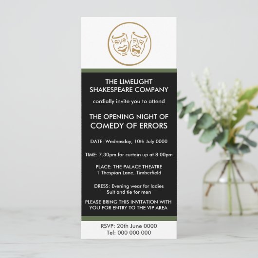 Einladung zur Eröffnung oder Schließung eines Nach (Stehend Vorderseite)