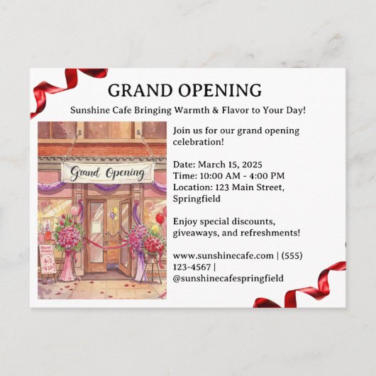 Einladung zur Eröffnung Postkarte (Vorderseite)