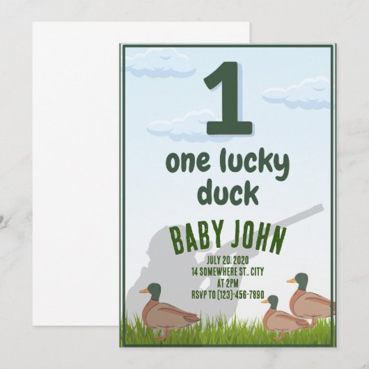 Einladung zur ersten Geburtstagsente (Vorne/Hinten)