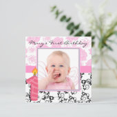 Einladung zur ersten Geburtstagsfeier des Babys (Stehend Vorderseite)