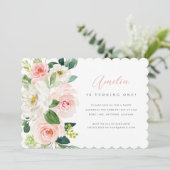 Einladung zur ersten Geburtstagsfeier in Rosa (Stehend Vorderseite)