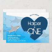 Einladung zur ersten Geburtstagsfeier von Shark (Vorne/Hinten)