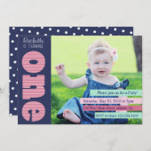 Einladung zur ersten Geburtstagspartei (Vorne/Hinten)