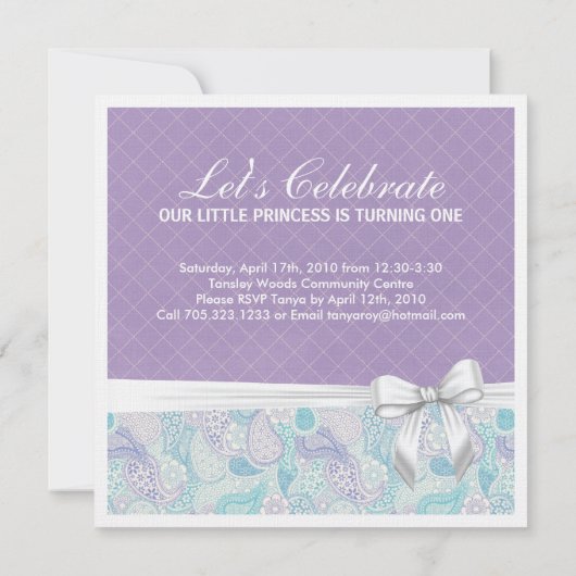 Einladung zur ersten Geburtstagspartei (Rückseite)