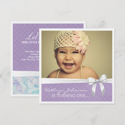 Einladung zur ersten Geburtstagspartei (Vorne/Hinten)