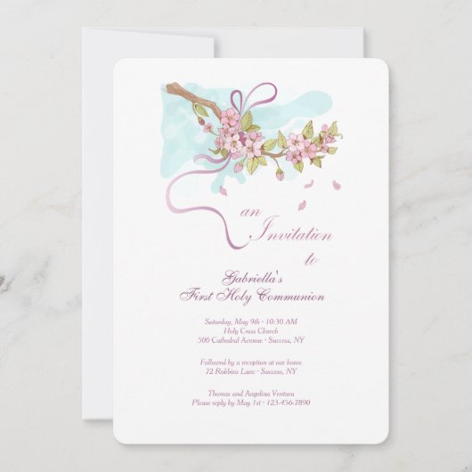 Einladung zur ersten heiligen Kommune (Vorderseite)