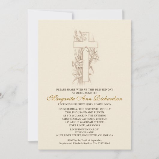 Einladung zur ersten Heiligen Kommune - elegantes (Vorderseite)