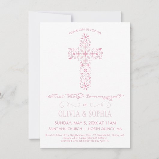 Einladung zur ersten Heiligen Kommune - Mädchen ei (Vorderseite)