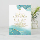 Einladung zur Erstmaligen Kommune Navy Blue Gold (Stehend Vorderseite)