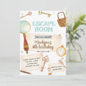 Einladung zur Escape-Room-Geburtstagsfeier (Stehend Vorderseite)