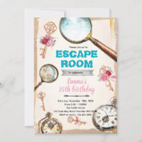 Einladung zur Escape-Room-Mädchenparty