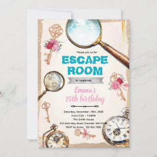 Einladung zur Escape-Room-Mädchenparty