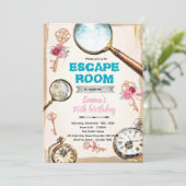 Einladung zur Escape-Room-Mädchenparty (Stehend Vorderseite)