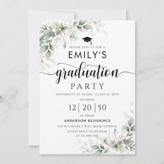 Einladung zur Eukalyptus-Graduation (Vorderseite)