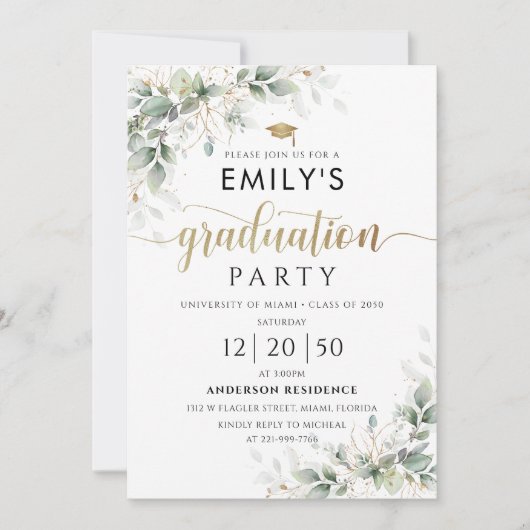 Einladung zur Eukalyptus-Graduation (Vorderseite)