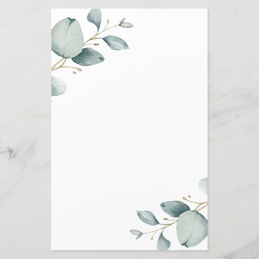 Einladung zur Eukalyptus-Hochzeit im Rahmen des Ha (Rückseite)