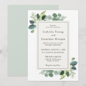 Einladung zur Eukalyptus Wedding (Vorne/Hinten)
