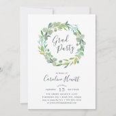 Einladung zur Eukalyptus Wreath Graduation Party (Vorderseite)