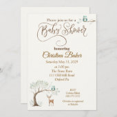 Einladung zur Eule- und RehBaby-Dusche (Vorne/Hinten)