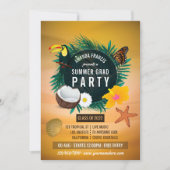 Einladung zur Exotic Tropical Beach Graduation Par (Vorderseite)