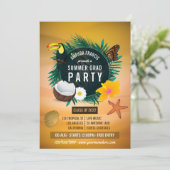 Einladung zur Exotic Tropical Beach Graduation Par (Stehend Vorderseite)