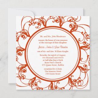 Einladung zur extravaganten Blumenhochzeit (orange