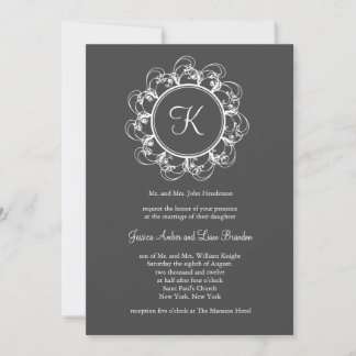 Einladung zur extravaganten Monogramm-Hochzeit (gr