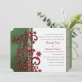 Einladung zur extravaganten Weihnachtsfeier in Rot (Stehend Vorderseite)