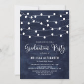 Einladung zur Fairy String Lights Graduation Party (Vorderseite)