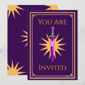 Einladung zur Fantasy-Krieger-Party für Kinder (Vorne/Hinten)