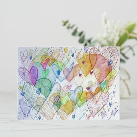 Einladung zur Farbe des Herzens in der Gemeinschaf (Stehend Vorderseite)