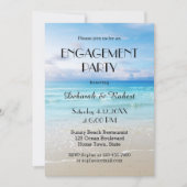 Einladung zur farbenfrohen Beach-Engagement-Party (Vorderseite)