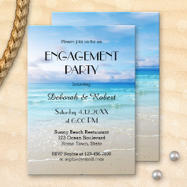 Einladung zur farbenfrohen Beach-Engagement-Party