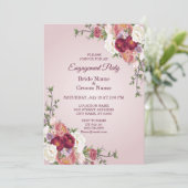 Einladung zur farbenfrohen blumigen Verlobung (Stehend Vorderseite)