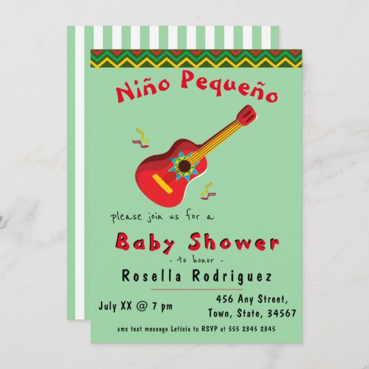 Einladung zur farbenfrohen mexikanischen Fiesta Bo (Vorne/Hinten)