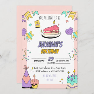 Einladung zur farbenprächtigen Geburtstagsparty