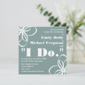 Einladung zur Farbhochzeit - weiße Blume & I Do (Stehend Vorderseite)