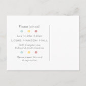 Einladung zur farbigen Graduiertenpartei Postkarte (Rückseite)