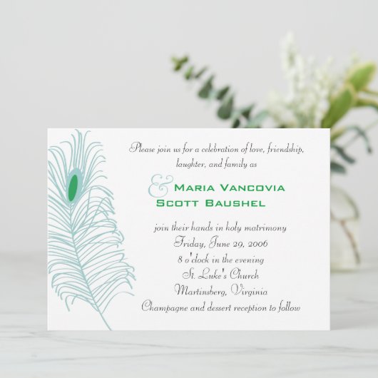 Einladung zur Federhochzeit (Stehend Vorderseite)