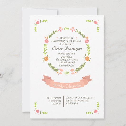 Einladung zur Feier (Vorderseite)