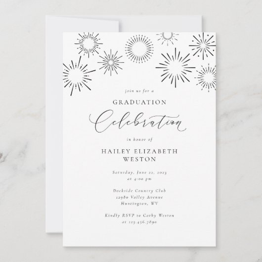 Einladung zur Feier der Feuerwerksgraduierung (Vorderseite)