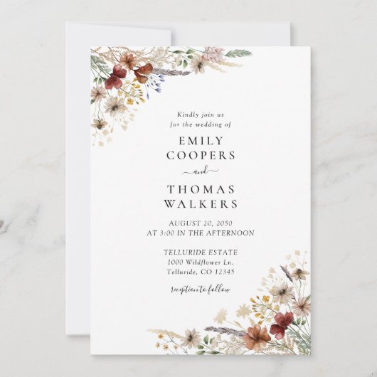 Einladung zur Feier der kleinen Wildblume (Vorderseite)