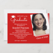 Einladung zur Feier der Red Graduation Party (Vorderseite)